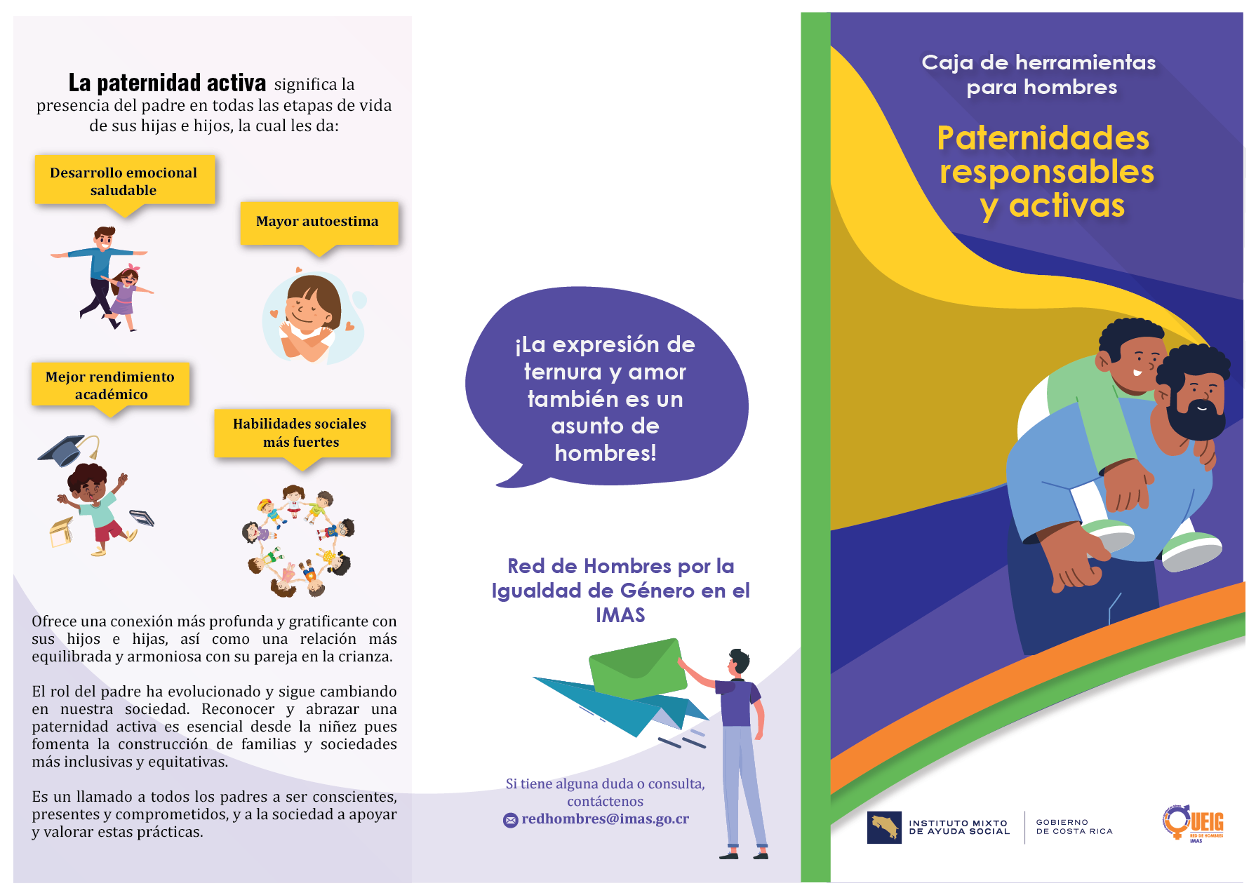 Imagen con padres con hijos e hijas, Se explica qué son las paternidades responsables y activas.