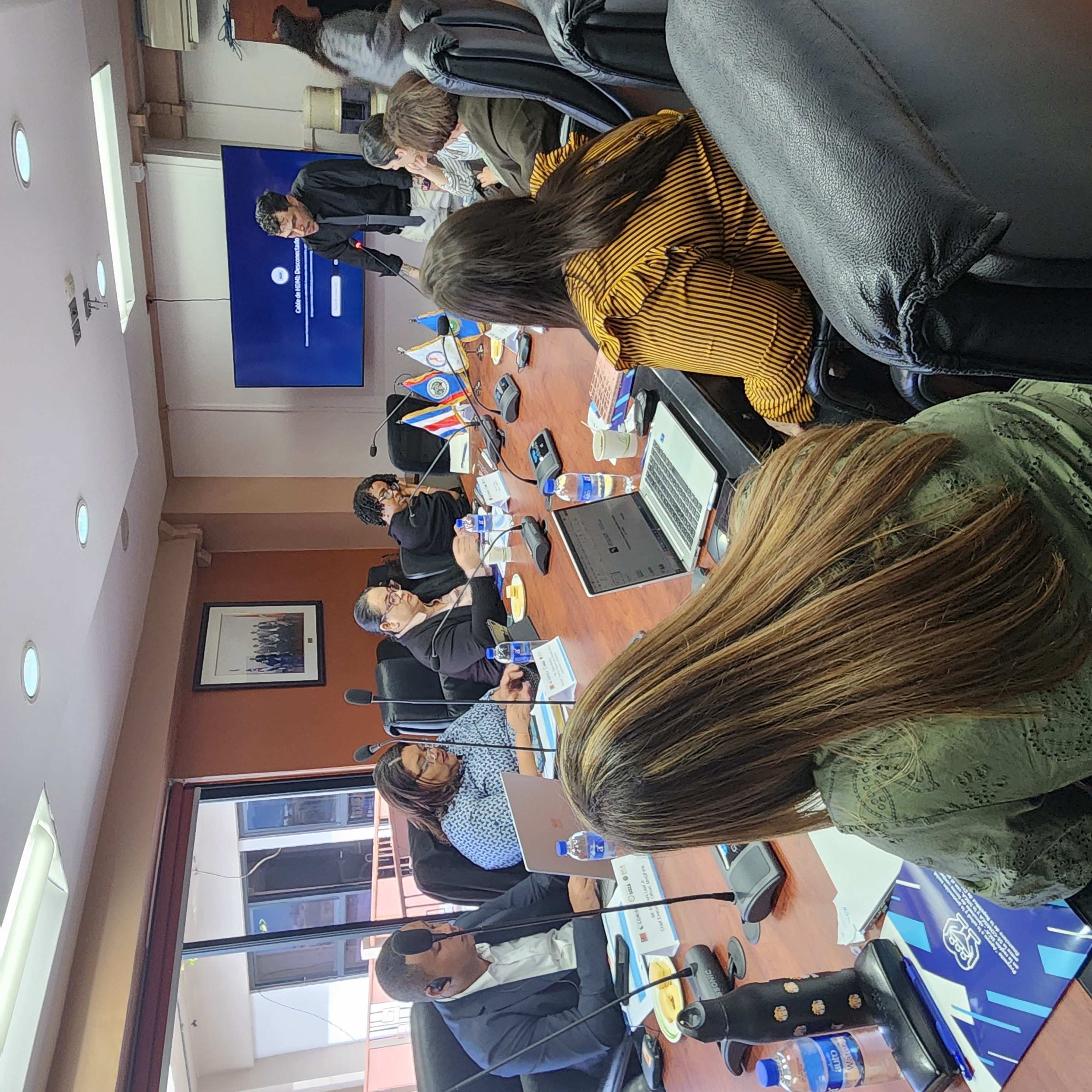 Imagen de las sesiones de trabajo junto con la delegación de Belice