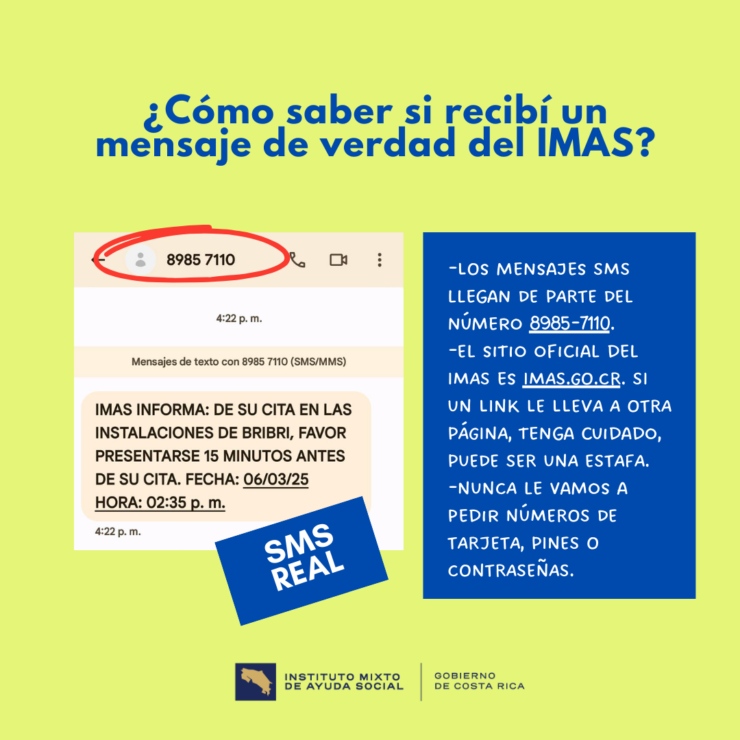 ¿Cómo saber si recibí un mensaje de verdad del IMAS?