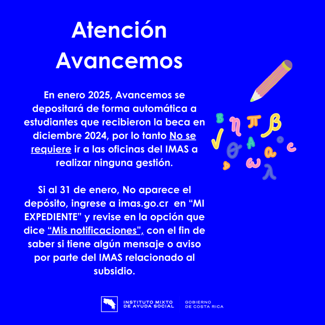 Mensaje de Avancemos