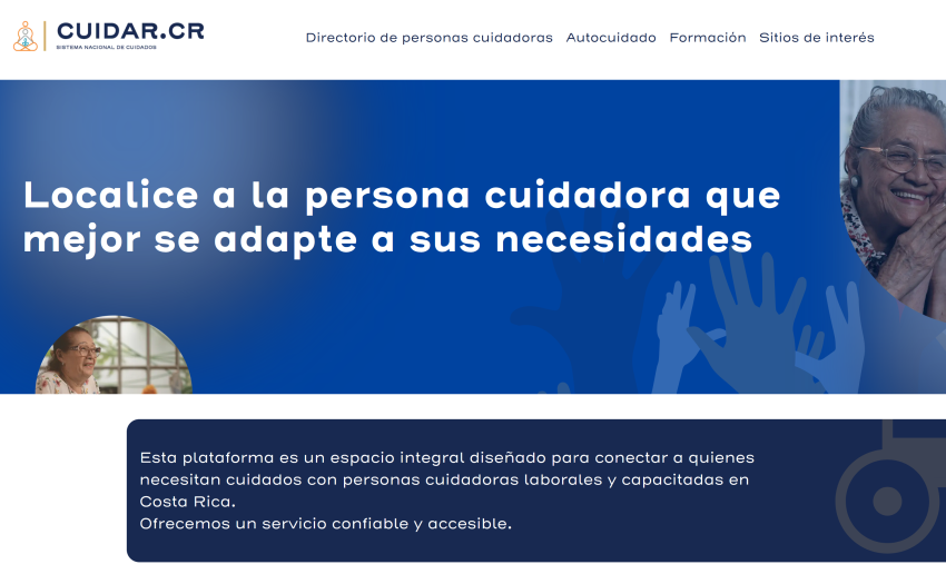 Página de inicio de Cuidar.cr