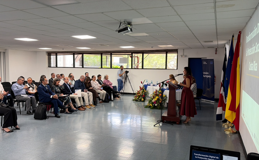 Imagen de Lisseth Rodríguez Garita, Directora Ejecutiva del Sinirube “Apoyando la Transformación Digital de los Sistemas de Protección Social en Todo el Mundo” en el evento 