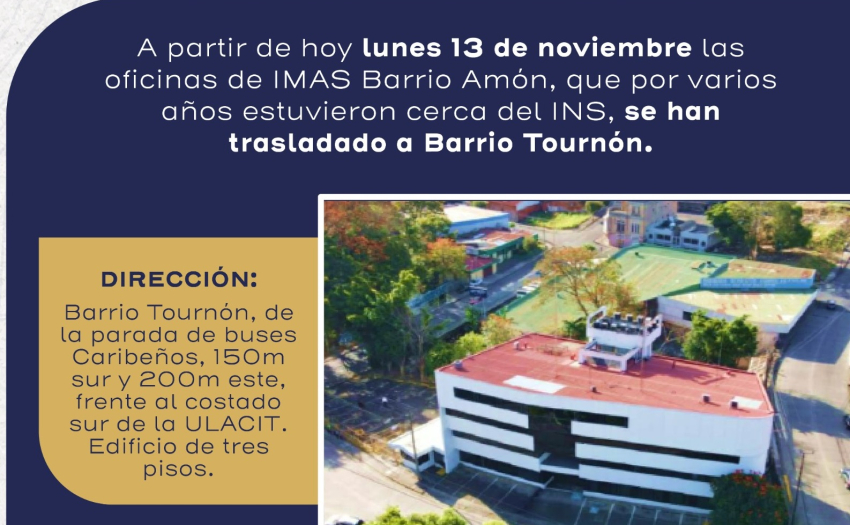 Imagen del edificio donde se ubica la ULDS Barrio Amón. Dirección: Barrio Tournón, de la parada de buses Caribeños, 150m Sur y 200m Este, frente al costado Sur de la ULACIT, Edificio de 3 pisos. 