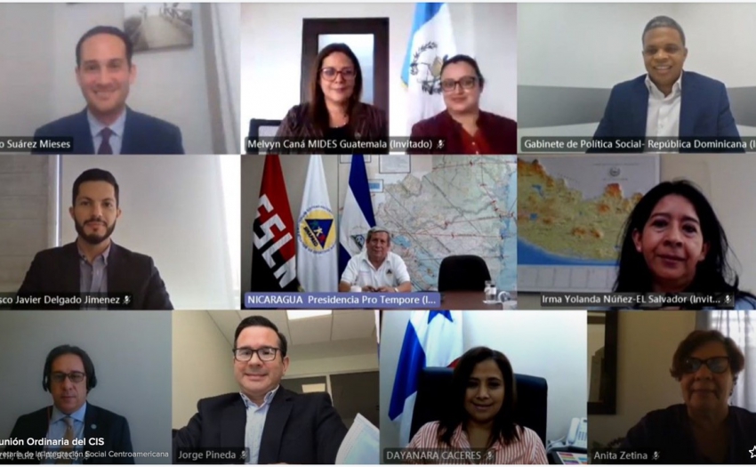 Imagen de videoconferencia del Consejo de la Integración Social Centroamericana