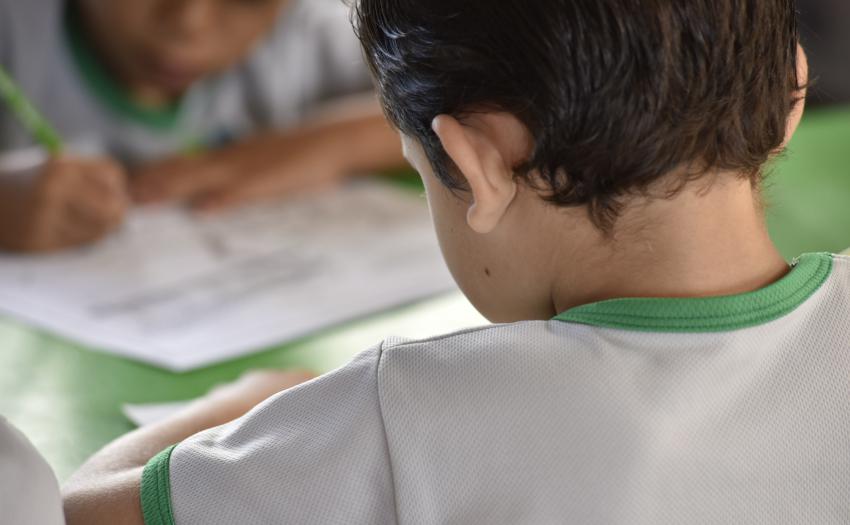 Foto de Red de Cuido: niño coloreando un libro